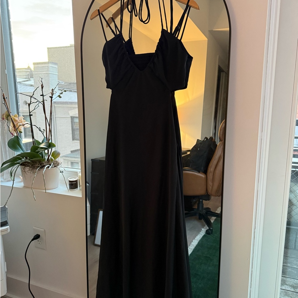 A.L.C. Sienna Halter Black Midi Dress Size 6